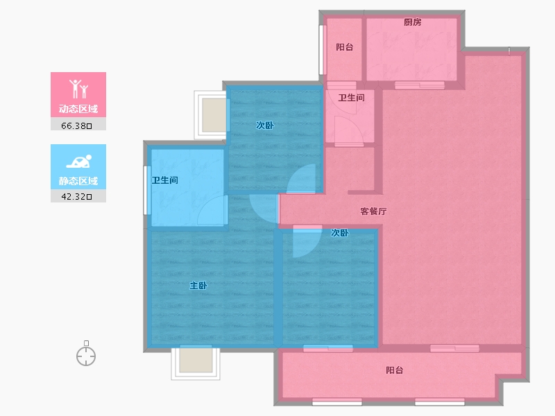 湖南省-郴州市-振兴凤凰名邸-97.45-户型库-动静分区