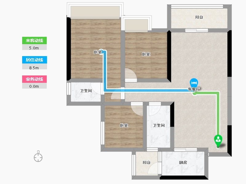 四川省-南充市-远达雲湖天著-80.61-户型库-动静线