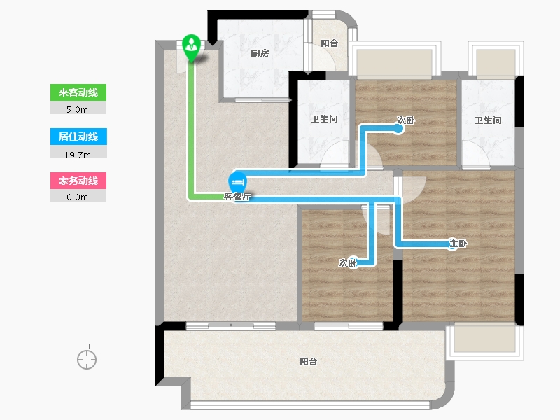 广东省-肇庆市-翠湖紫荆苑-85.82-户型库-动静线