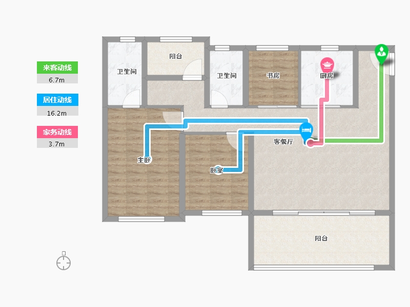 陕西省-咸阳市-融创御河宸院-106.40-户型库-动静线