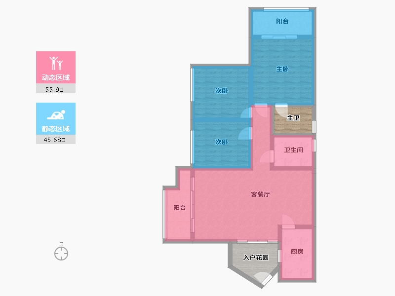 四川省-成都市-东方威尼斯-100.33-户型库-动静分区