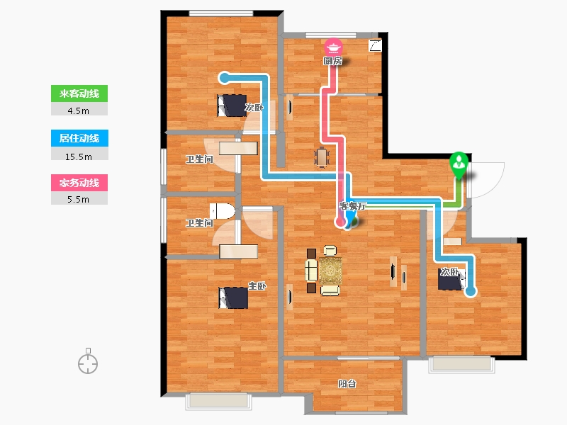 河北省-邯郸市-坤和祥瑞花园-92.80-户型库-动静线