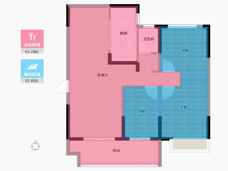 山东省-德州市-金辰德兴四季兴园-89.01-户型库-动静分区