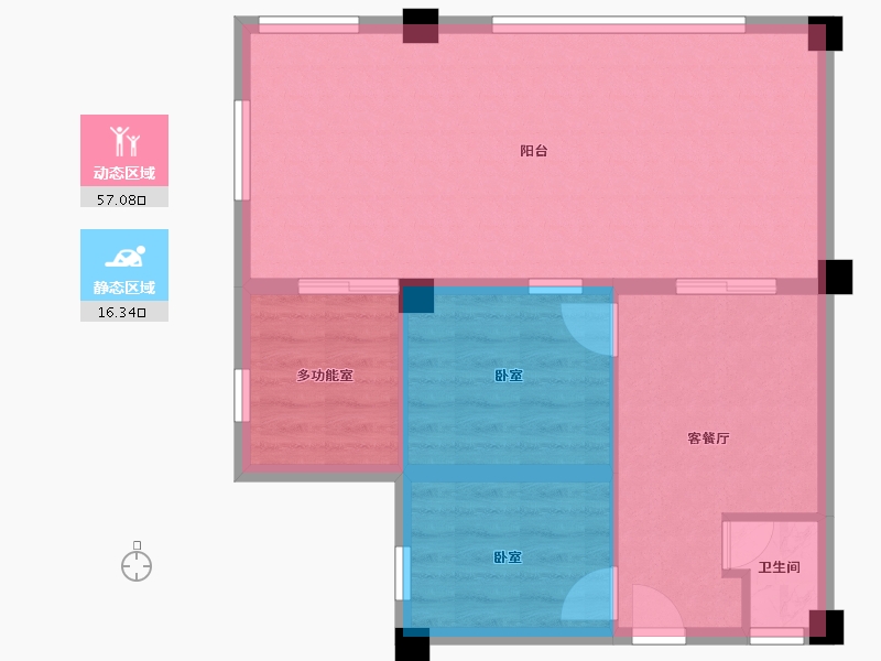 四川省-泸州市-摩尼云上江南（康养房）-66.10-户型库-动静分区