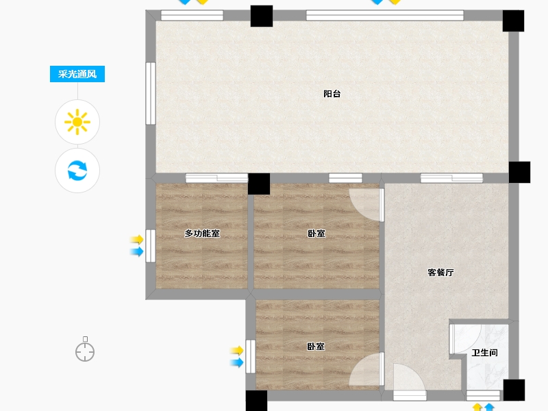 四川省-泸州市-摩尼云上江南（康养房）-66.10-户型库-采光通风