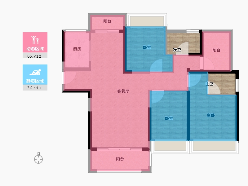 广东省-惠州市-江滨华府-98.11-户型库-动静分区