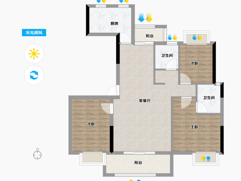 江西省-抚州市-​三科悦江台-92.50-户型库-采光通风