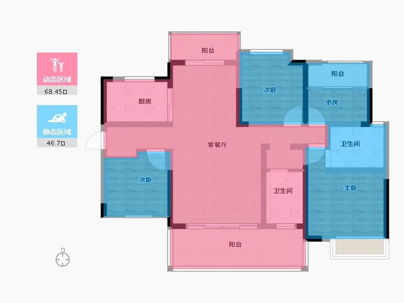 湖南省-郴州市-湖南建工东玺台-101.79-户型库-动静分区