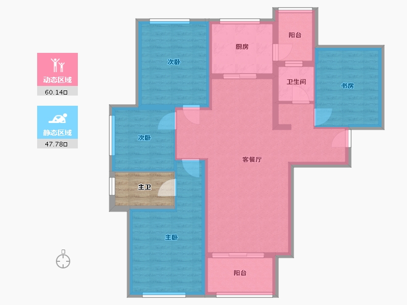 四川省-成都市-保利堂悦府-100.35-户型库-动静分区