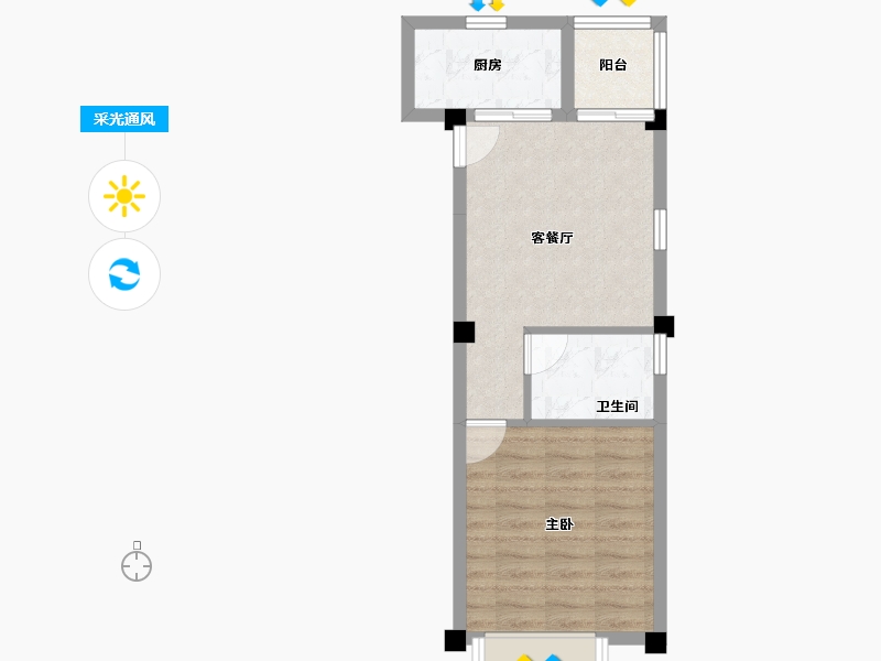 四川省-泸州市-摩尼云上江南（康养房）-43.36-户型库-采光通风