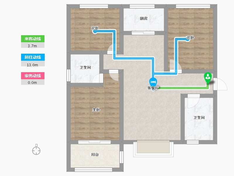 陕西省-咸阳市-滨河星城-78.43-户型库-动静线