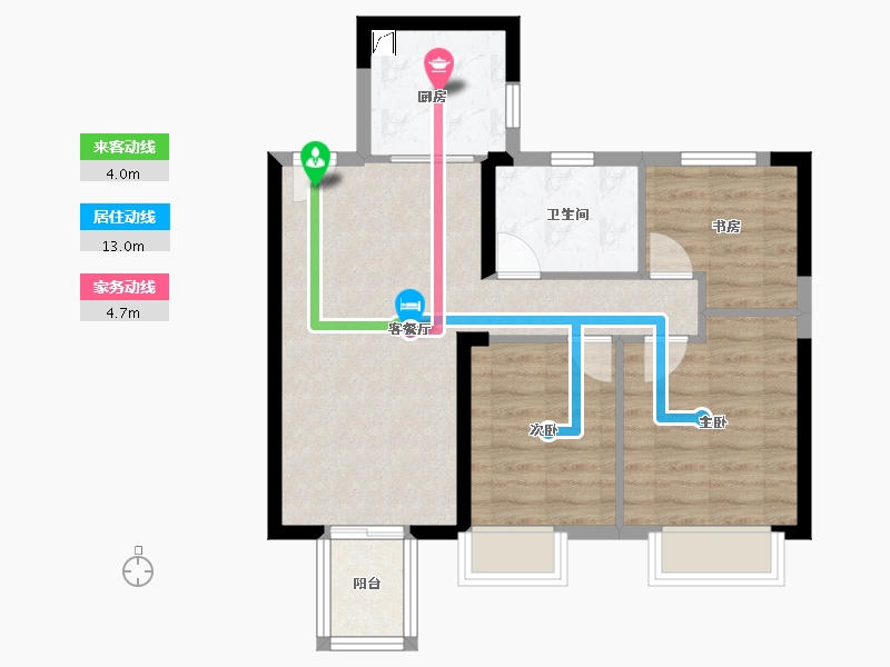 福建省-漳州市-联发君领壹号-64.80-户型库-动静线