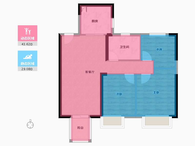 福建省-漳州市-联发君领壹号-64.80-户型库-动静分区