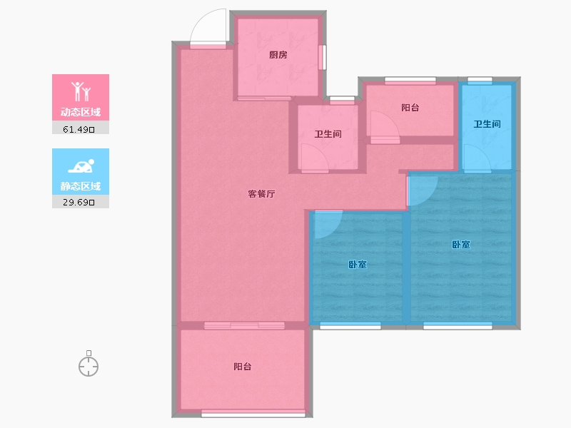 陕西省-咸阳市-融创御河宸院-81.08-户型库-动静分区