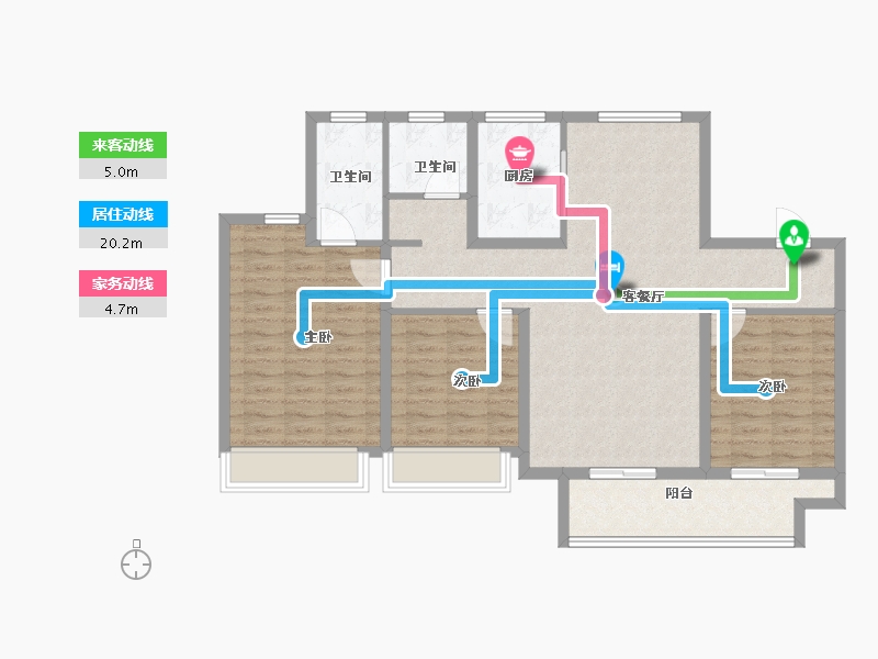 山东省-菏泽市-宏跃公园里-104.00-户型库-动静线