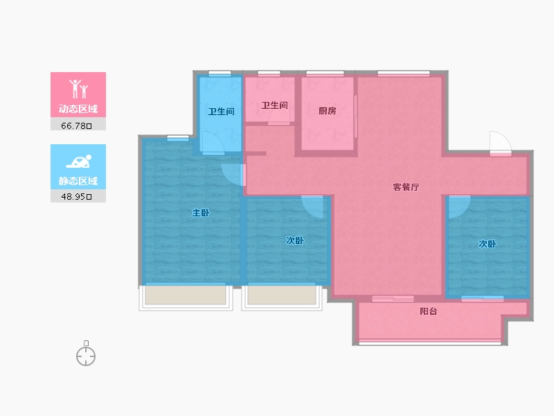 山东省-菏泽市-宏跃公园里-104.00-户型库-动静分区