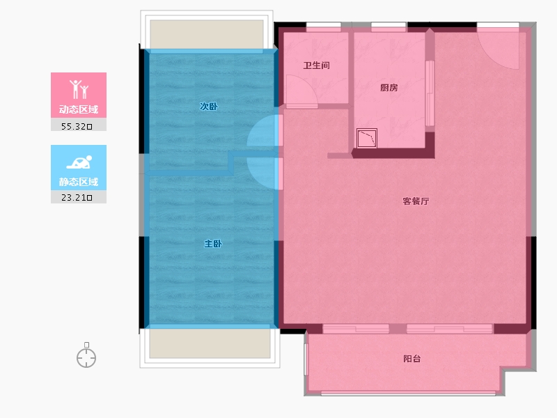 江苏省-南京市-​滨江孔雀城-71.20-户型库-动静分区