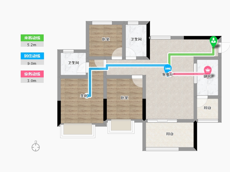 四川省-南充市-远达雲湖天著-74.31-户型库-动静线