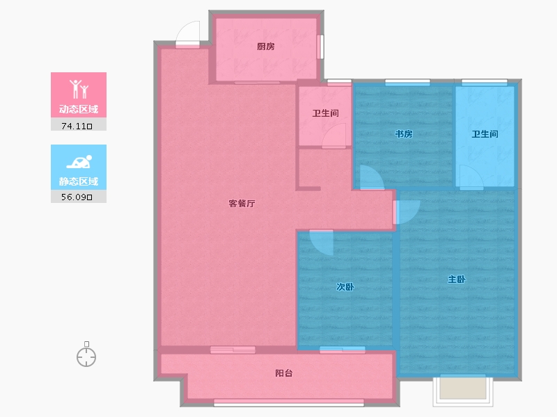 山东省-菏泽市-正东凯旋豪庭-119.48-户型库-动静分区