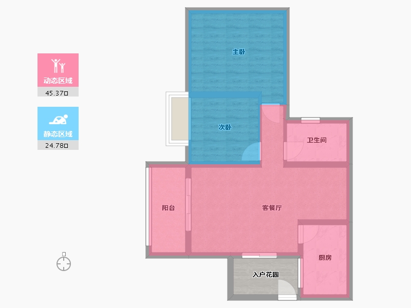 四川省-成都市-东方威尼斯-66.69-户型库-动静分区