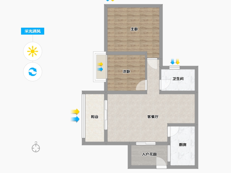 四川省-成都市-东方威尼斯-66.69-户型库-采光通风