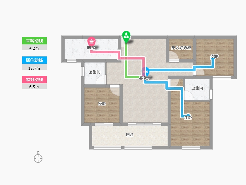 湖南省-常德市-闽鸿·江山樾-90.00-户型库-动静线