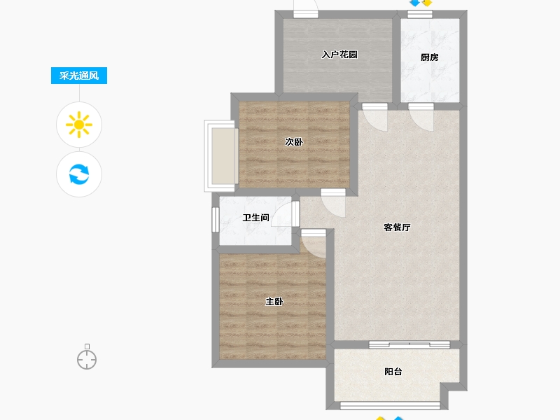 四川省-成都市-东方威尼斯-74.32-户型库-采光通风