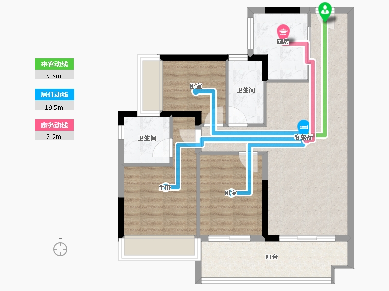 广东省-肇庆市-怀集碧桂园金珑臺-78.87-户型库-动静线