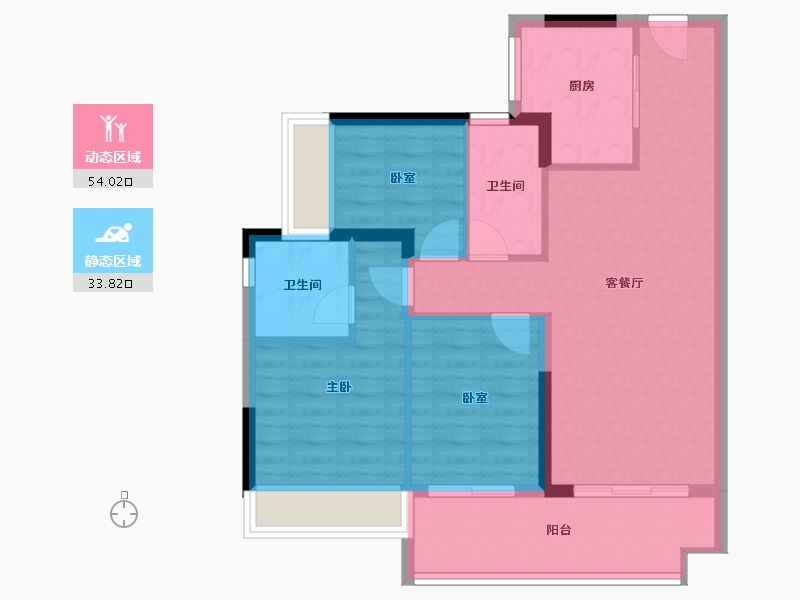 广东省-肇庆市-怀集碧桂园金珑臺-78.87-户型库-动静分区