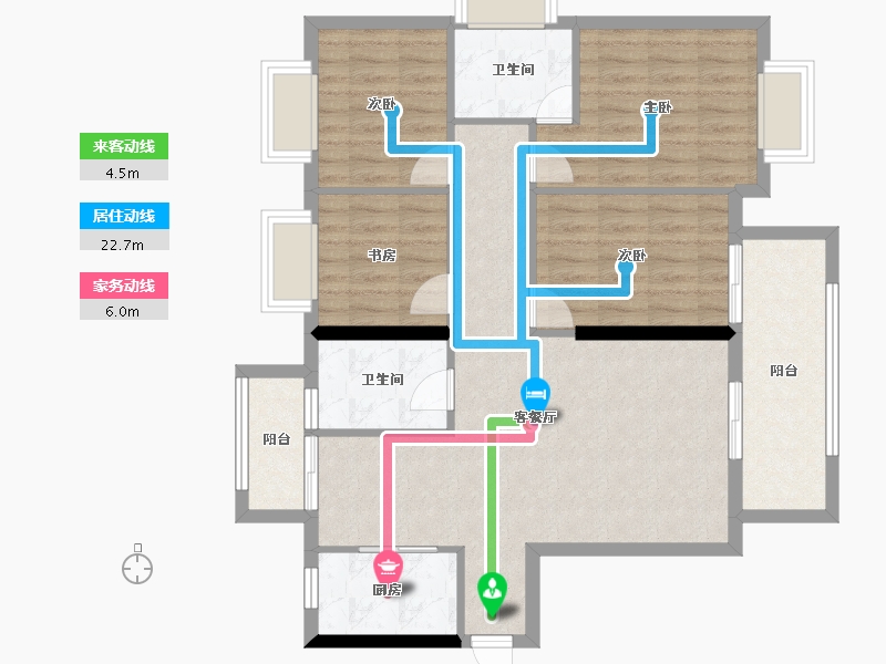 福建省-龙岩市-武平福景公园壹号-96.13-户型库-动静线