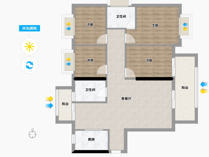 福建省-龙岩市-武平福景公园壹号-96.13-户型库-采光通风