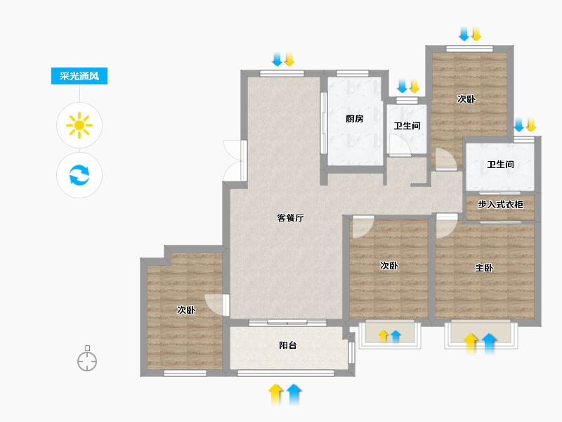 山东省-泰安市-泰山院子-140.00-户型库-采光通风