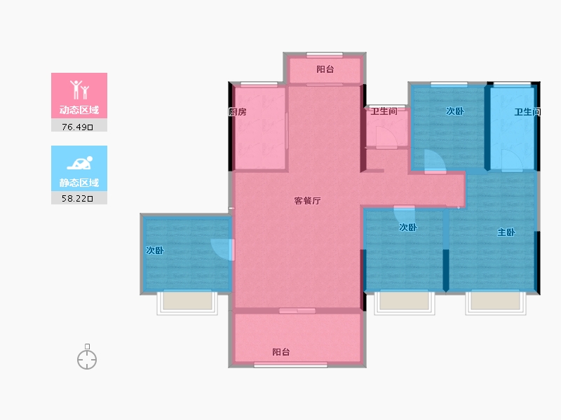 河南省-驻马店市-鹏宇迎宾府-120.78-户型库-动静分区