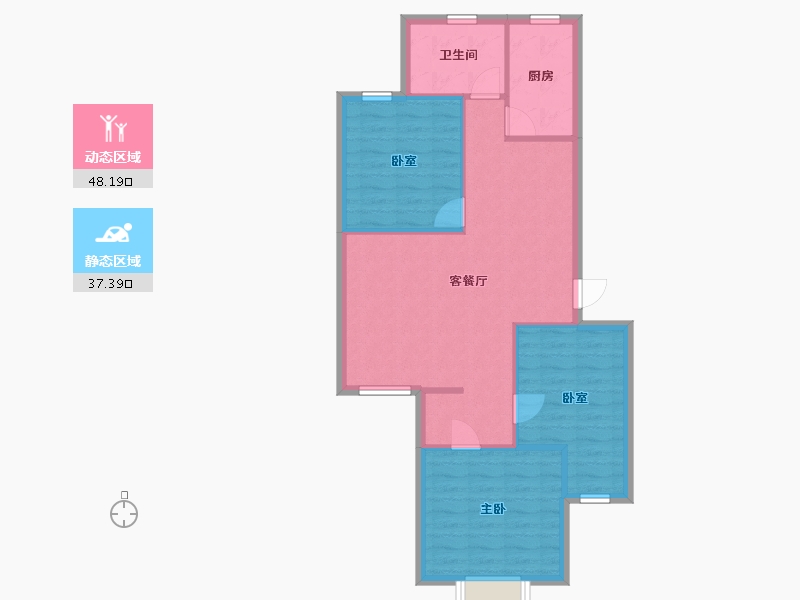 河南省-郑州市-雅阁思达-84.00-户型库-动静分区