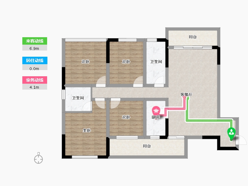 四川省-宜宾市-恒润安宁府-107.58-户型库-动静线