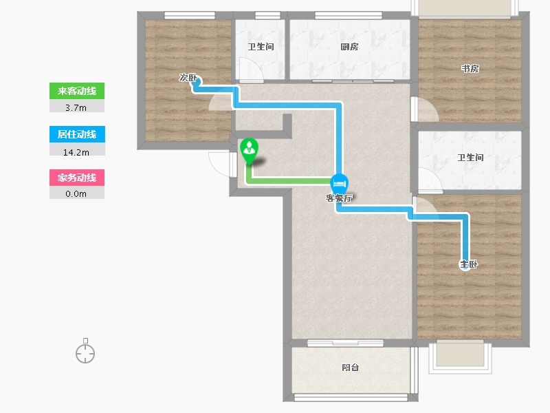 陕西省-西安市-龙发天泉湾-95.39-户型库-动静线