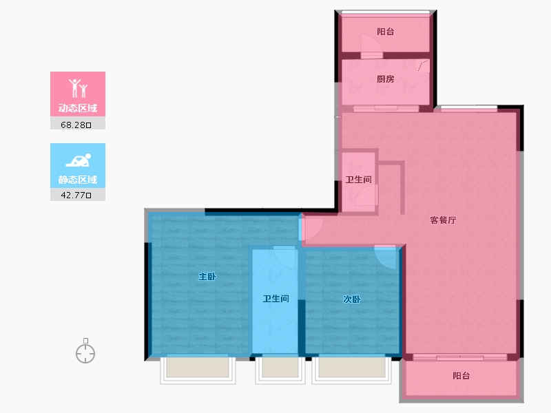 云南省-昆明市-世博生态城蓝湖邻里​-99.54-户型库-动静分区