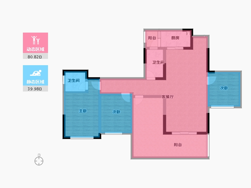 四川省-宜宾市-悦湖居-107.13-户型库-动静分区