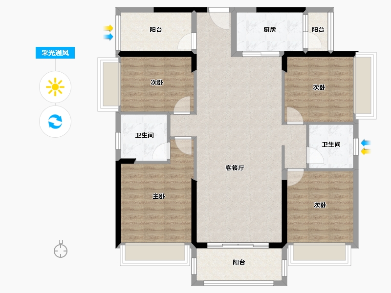 广东省-云浮市-创宇汇景城-118.98-户型库-采光通风