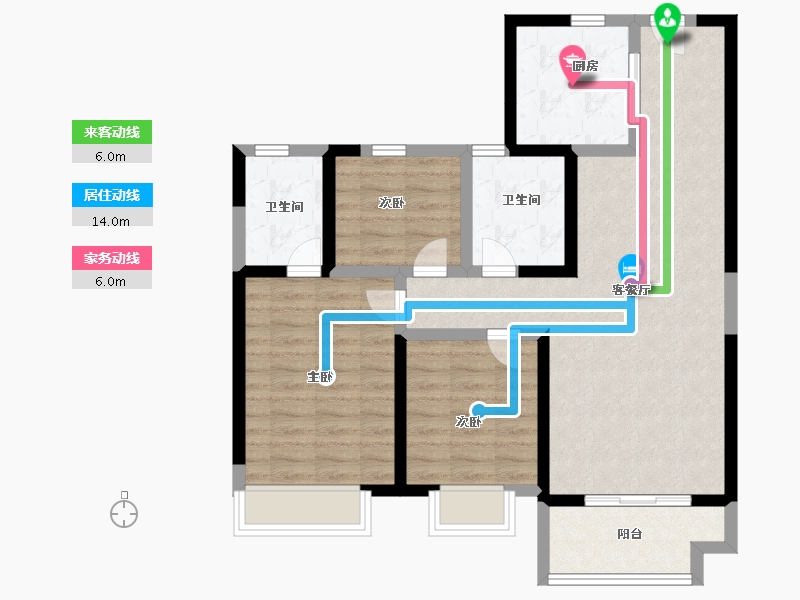 陕西省-咸阳市-林凯城-84.36-户型库-动静线