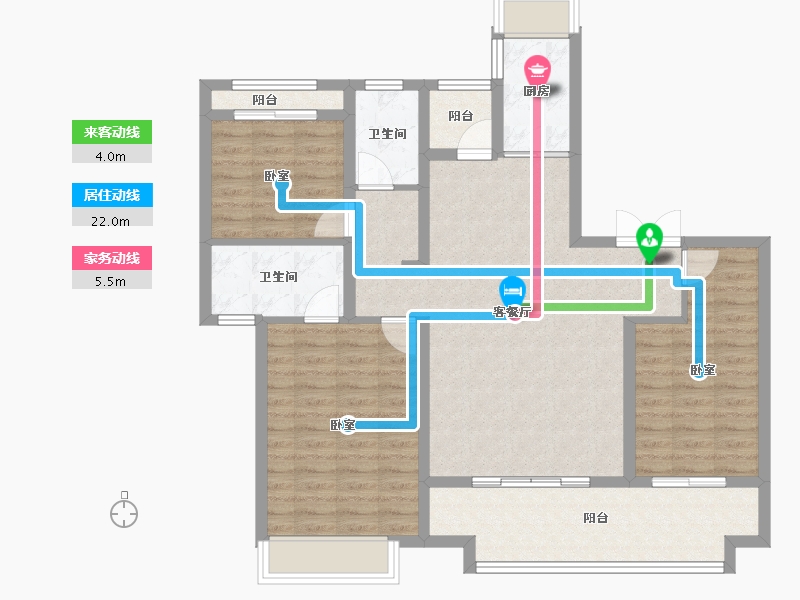 河南省-南阳市-森雷京豫华庭-103.97-户型库-动静线