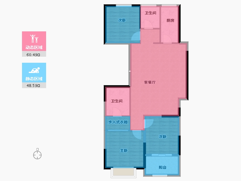 河南省-驻马店市-鹏宇迎宾府-99.38-户型库-动静分区