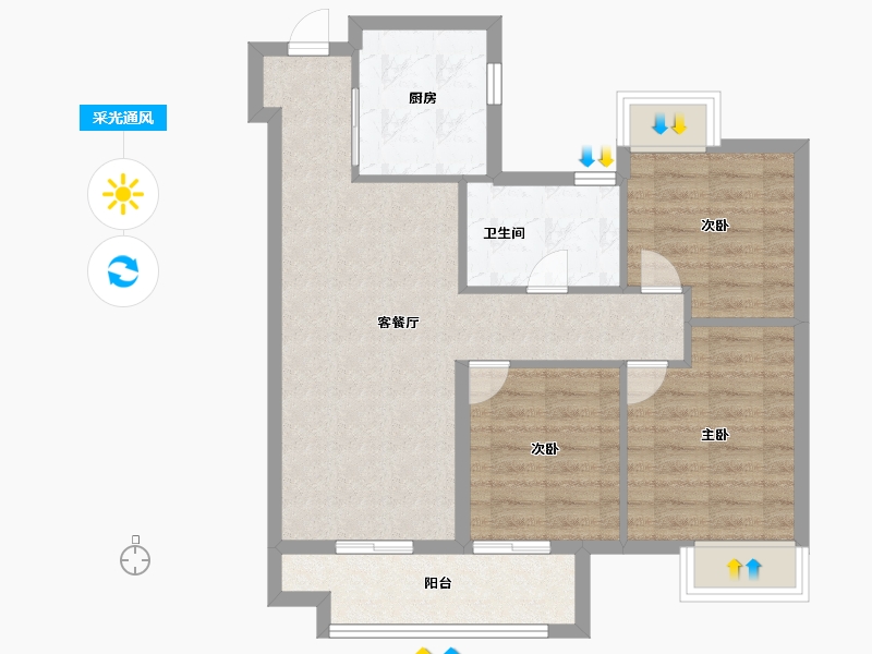 江西省-抚州市-​国贸东投抚州原-72.00-户型库-采光通风