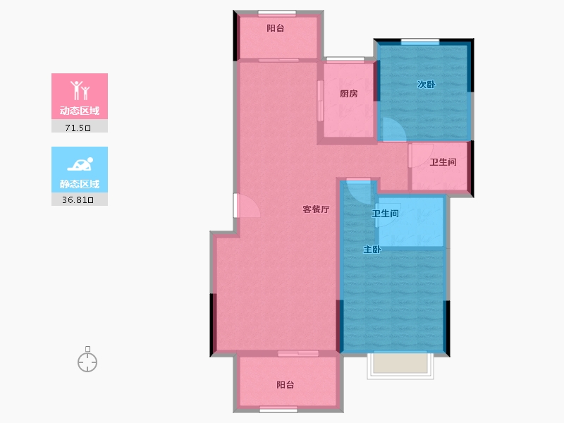 河南省-驻马店市-鹏宇迎宾府-97.33-户型库-动静分区