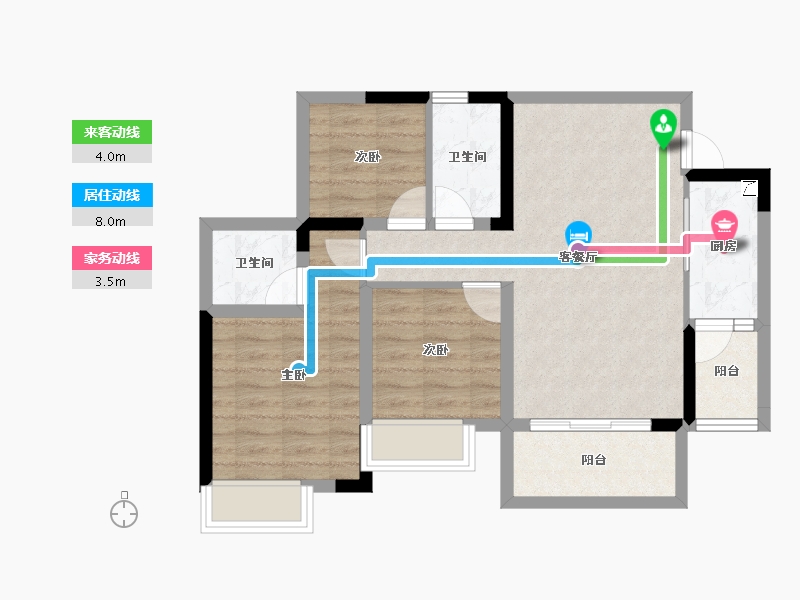 四川省-内江市-邦泰大悦府-70.02-户型库-动静线