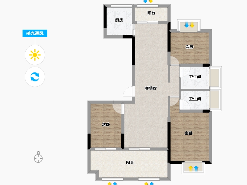 河南省-驻马店市-兴悦悦府-101.21-户型库-采光通风