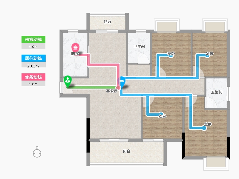 福建省-龙岩市-江南名府-111.20-户型库-动静线