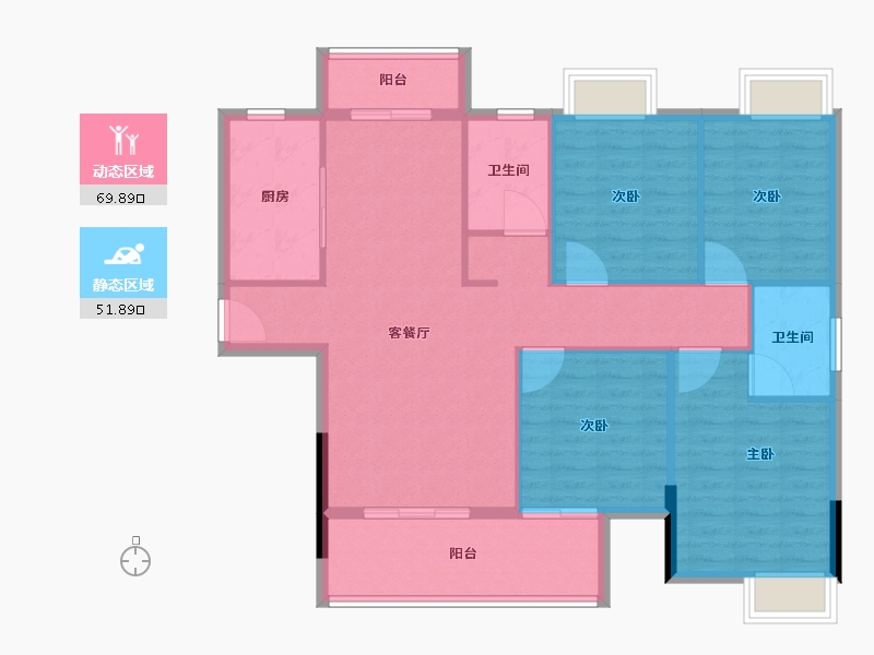 福建省-龙岩市-江南名府-111.20-户型库-动静分区