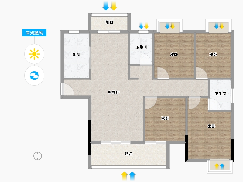 福建省-龙岩市-江南名府-111.20-户型库-采光通风