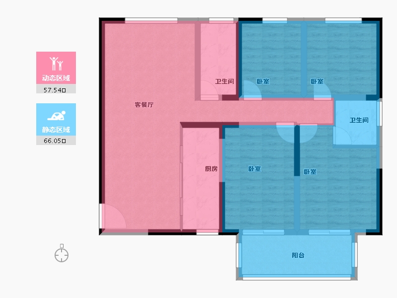 河南省-南阳市-财富公馆二期-110.56-户型库-动静分区